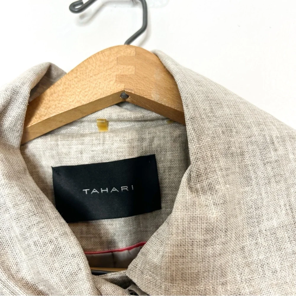 Tahari Womens Linen Blend Draped Cape JacketSmall S - Picture 5 of 9